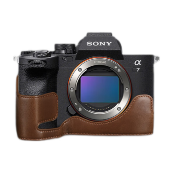 毕亚兹 索尼（SONY）a7m4-a1-a7s3-a1相机包底座皮套 半包保护套 手工制作 防滑耐磨仿皮底座咖啡色 XJ2
