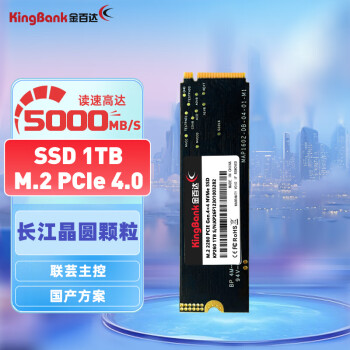 金百达（KINGBANK）1TB SSD固态硬盘 M.2接口(NVMe PCIe 4.0 x4) 读速5000MB/s  KP260 长江存储晶圆