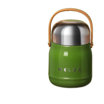 物生物（RELEA）焖烧罐1200ml 防烫碗盖方便实用 大容量焖烧 满满两碗 松绿色