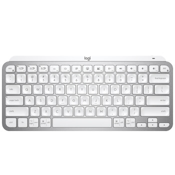 罗技 Logitech MX Keys Mini商用蓝牙键盘简约无线背光键盘办公键盘Logi Bolt USB接收器 浅灰色