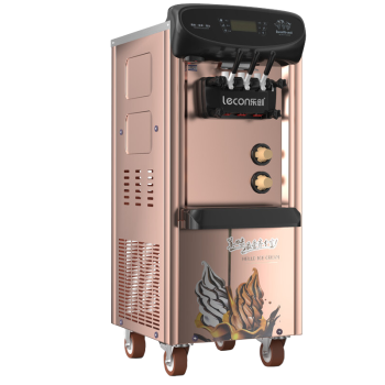 乐创（lecon）冰淇淋机商用全自动软冰激凌机雪糕机甜筒机立式圣代机金色双压预冷保鲜7天免清洗 LC-05XQ