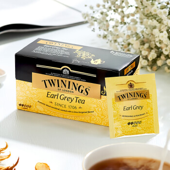 英国川宁(TWININGS)  豪门伯爵 英式红茶 进口茶叶 浓香型 休闲下午茶包 袋泡红茶茶包 2g*25包*50g 奶茶包