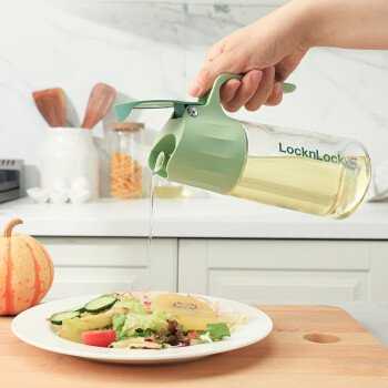 乐扣乐扣新活力重力自开玻璃油瓶 防漏油瓶500mL厨房调料瓶绿色CKO207FU