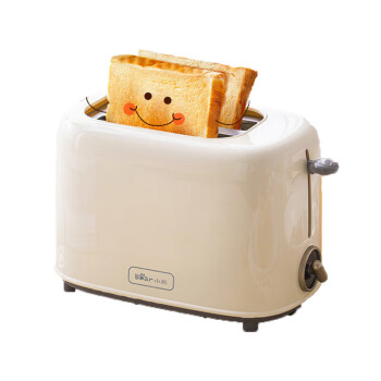 小熊面包机早餐烤吐司机 6档烘烤带防尘盖 多士炉DSL-C02K8#S01米黄色 BD02