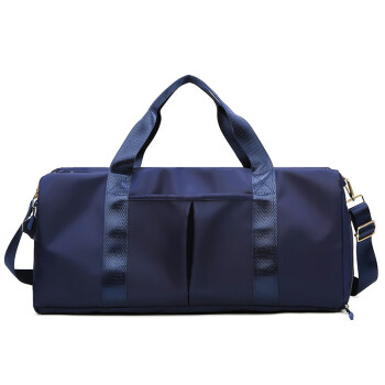兵硕短途行李袋运动旅行斜跨大容量手提包行李包深蓝色小号