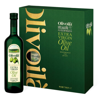 欧丽薇兰橄榄油 特级初榨橄榄油凉拌炒菜植物油食用油简装礼盒750ml*2 （新老包装随机发）