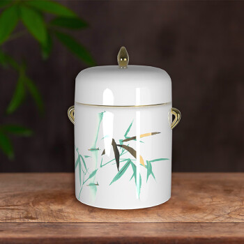 咏华之美企业专享《竹造东方》骨瓷存茶罐