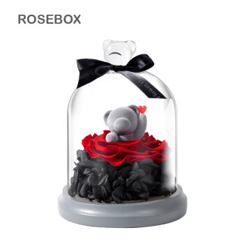 RoseBox永生花比心熊礼盒玫瑰花七夕情人节生日礼物送女生朋友老婆实用