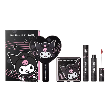 Pink Bear 皮可熊 酷洛米联名礼盒【酷洛米限定款（九色眼影04、粉色牛仔哑致唇泥A255、A107、手持镜）】