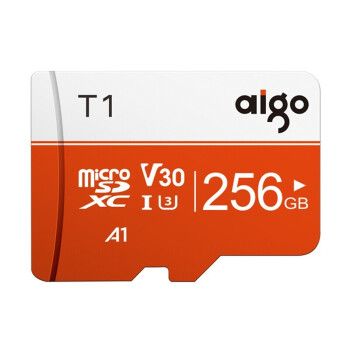 爱国者（aigo）U3 TF（MicroSD）存储卡 A1 V30 4K T1高速内存卡 读速97MB/s 适用手机行车记录仪监控256GB