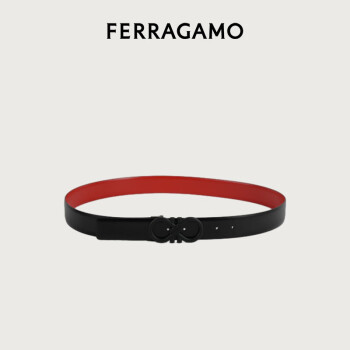 菲拉格慕（Ferragamo）男士黑色双面可调式Gancini皮带 0770939_C  _105 礼物送男友