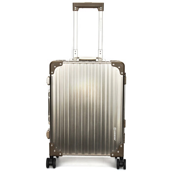 瑞世（SUISSEWIN）铝镁合金旅行箱拉杆箱 男女万向轮托运行李箱SN1195 24英寸 香槟金
