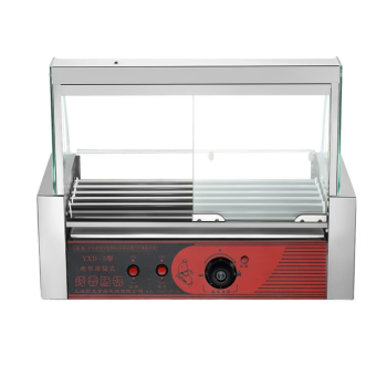QKEJ  烤肠机香肠机热狗机商用全自动台湾不锈钢火腿肠机  【特价款】五管带玻璃罩