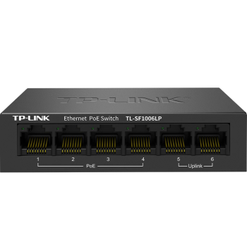 普联（TP-LINK）6口百兆4口poe交换机 监控网络集线分线分流器 TL-SF1006LP