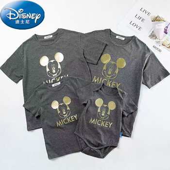迪士尼disney新品米奇亲子装夏一家三口四口母子母女洋气t恤婴儿满月