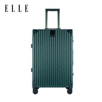 ELLE法国行李箱时尚墨绿色22英寸拉杆箱TSA密码箱女士万向轮旅行箱\t