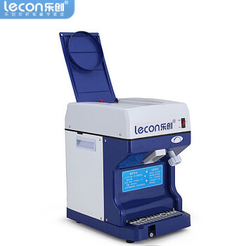 乐创（lecon）电动刨冰机商用电动碎冰机 全自动刨冰机雪粒机 刨冰机 蓝白