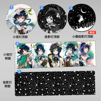 原神周边可莉丘丘人安柏芭芭拉迪卢克刻晴投影灯小夜灯生日礼物温迪