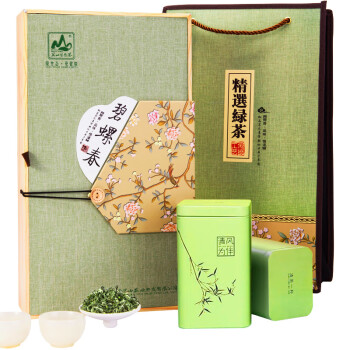 茗山生态茶  茶叶绿茶 新茶 碧螺春 嫩芽花果香  旗袍 茶叶礼盒250g 