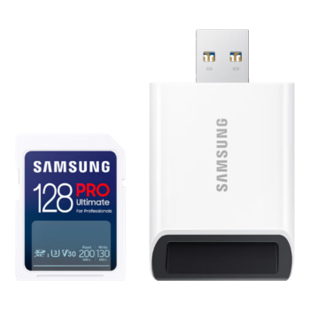 三星（SAMSUNG）128GBSD内存卡读卡器套装Ultimate U3 V30 SD相机内存卡4K超高清拍摄高速连拍 读200MB/s写130MB/s