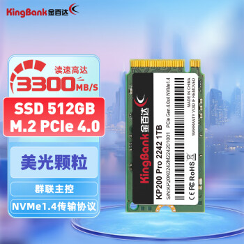 金百达（KINGBANK）1TB SSD固态硬盘NVMe 2242 M.2接口（PCIe4.0 ）读速3300MB/s KP200 PRO