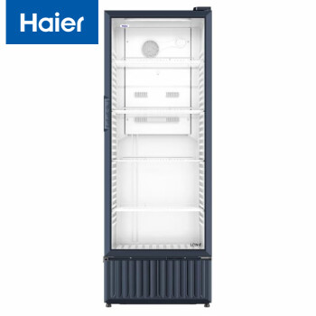 海尔（Haier）立式展示柜商用冷藏柜饮料柜 320升大容量 风冷自动化霜中空玻璃门一级能效 SC-339J 晶釉蓝