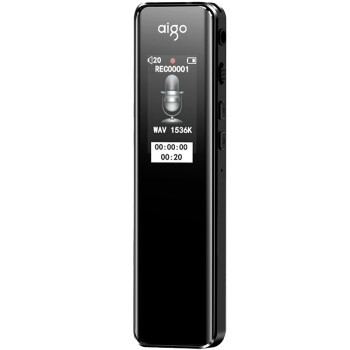 爱国者（aigo）16G录音笔新版R6911专业录音器 微型一键录音设备 录音笔语音转文字会议记录 学习培训 炫黑
