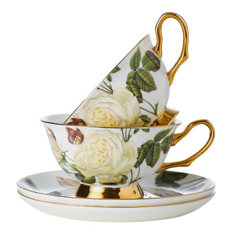 骏十七 AQ月季咖啡杯陶瓷英式下午茶茶具套装-1杯1碟1勺