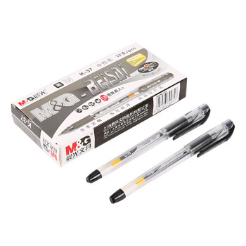 晨光(M&G)K37A中性笔 财务专用葫芦头签字笔 水性笔 0.38mm 黑色 12支/盒 1盒装HY