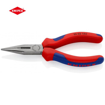 进口德国 凯尼派克KNIPEX 25系列 带剪口尖嘴钳  尖咀钳 钳子 25 02 140（长度140mm双色手柄）