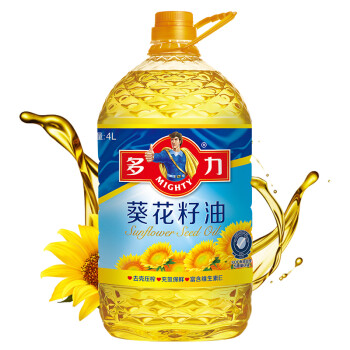 多力葵花籽油4L 食用油  含维生素e 物理压榨 零反式脂肪酸