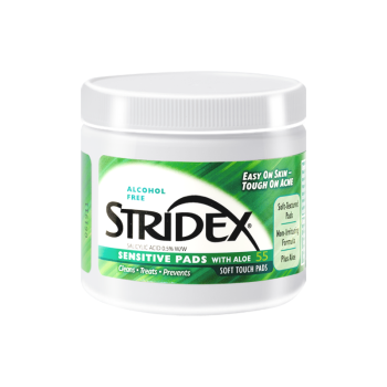 施颜适STRIDEX水杨酸净颜棉片55片(温和型0.5%水杨酸棉片)(美国进口 抗痘痘黑头粉刺闭口 二次清洁使用 )
