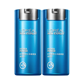 欧莱雅男士水能补水润肤50ml*2滋润乳清爽乳液面霜男士护肤品礼物送男友
