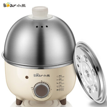 小熊煮蛋器 家用单层不锈钢定时防干烧自动断电迷你蒸蛋器ZDQ-B07C3