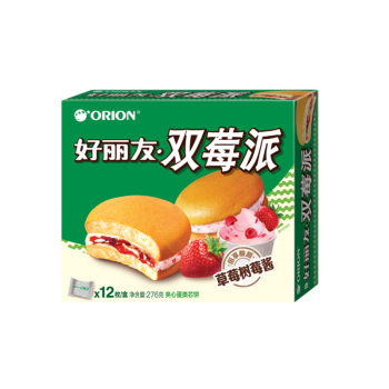 好丽友（orion） 营养早餐点心零食 下午茶 双莓派12枚276g/盒