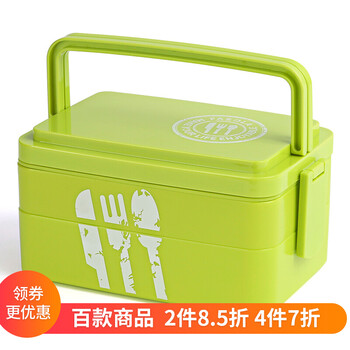 
                                        FaSoLa 手提便当盒 日式便携饭盒 可微波炉加热 绿色                