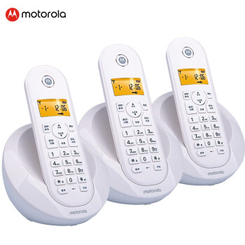 摩托罗拉（Motorola） C601C数字无绳电话机家用办公无线座机 一拖二 白色