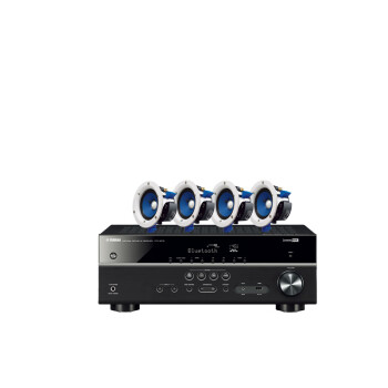 雅马哈（Yamaha）HTR-3072+IC400 音响 音箱 吸顶式音响 天花吊顶式背景音乐蓝牙音响 USB音响（5件套）