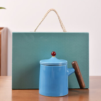 蒋莱（JANLA）榜眼堂陶瓷杯礼盒装实用茶水分离办公杯 天蓝色 其他颜色联系客服