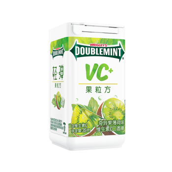 绿箭(DOUBLEMINT)木糖醇口香糖维生素C弹立方奇异果薄荷味35g/盒 糖果