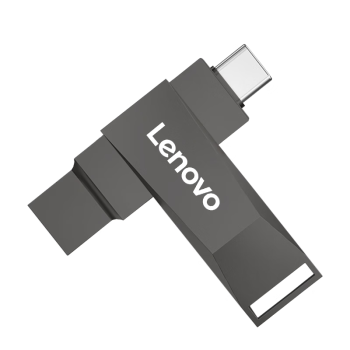 联想（Lenovo）64G 手机U盘 Type-C USB3.2 双接口旋转优盘 金属耐用 商务办公必备 SS370系列 灰色