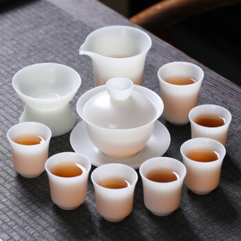苏氏陶瓷茶具套装冰种玉瓷三才盖碗敬茶碗主人杯高档礼盒