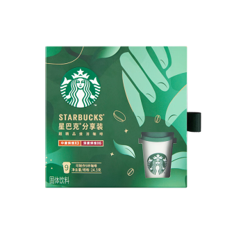 星巴克（Starbucks）精品速溶黑咖啡粉2.7g*9颗 0糖美式随星杯 PLUS会员联名款