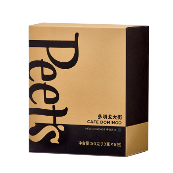 Peet's Coffee皮爷peets 多明戈大街新鲜挂耳滤泡式黑咖啡粉 中烘50g【新包装】