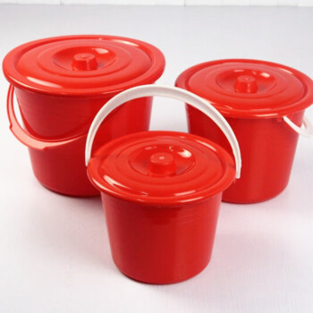 富光（Fuguang）红色油漆桶小红桶塑料水桶涂刷调漆桶2L/个（小号带盖）