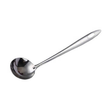 联钢不锈钢汤勺带挂钩家用长柄水具配件勺盛汤防烫