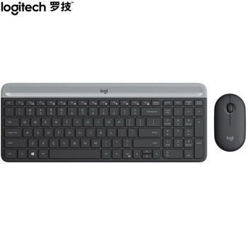 罗技（Logitech） MK470无线键鼠套装 静音全尺寸超薄键盘 办公 商务差旅套装 MK470 黑色