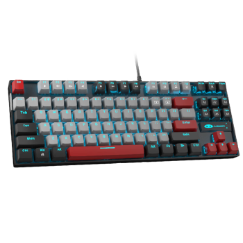MageGeeMK-STAR 电竞游戏机械键盘 87键拼装键盘 有线背光办公键盘 台式笔记本电脑键盘 黑灰混搭蓝光青轴