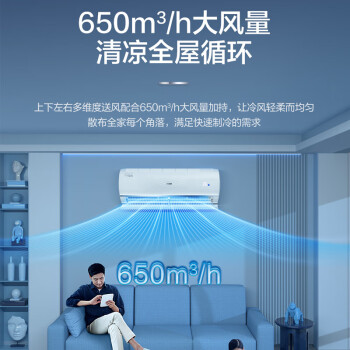 海尔（Haier） 大1匹 静悦 新一级 变频省电冷暖卧室挂式空调挂机光感护眠KFR-26GW/B1KGC81U1 以旧换新