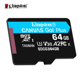 金士顿 TF卡(Micro SD)无人机手机switch行车记录仪高速存储内存卡U3 V30 A2 4K 170M/S SDCG3/64G
